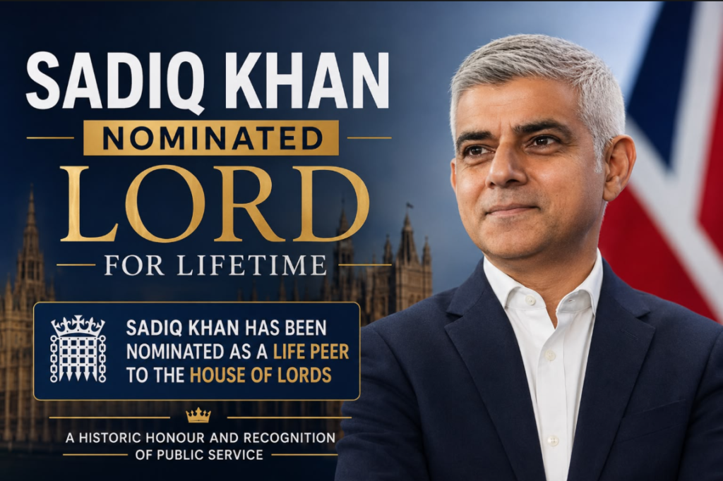 Sadiq Khan House of Lords nomination announcement